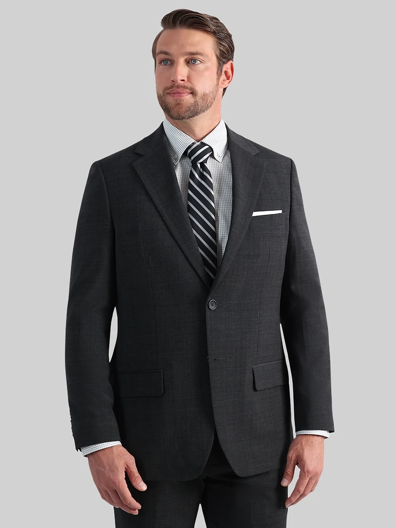 Tailored Fit Windowpane Premium Stretch Suit Jacket