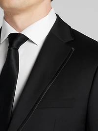 Slim Fit Satin Edged Notch Lape Wool Tuxedo Jacket