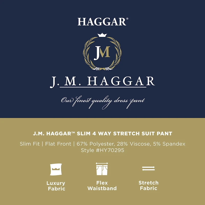 J.M. Haggar™  4 Way Stretch Slim Fit Flat Front Suit Pant