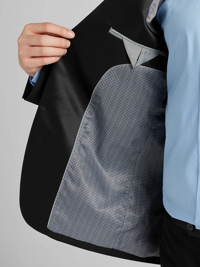 Skinny Fit Satin Peak Lapel Tuxedo Jacket