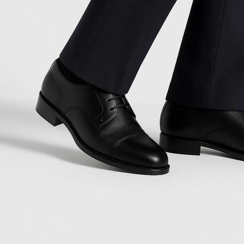 Duke Leather Lace-up Cap Toe Oxfords