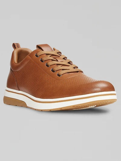Leland Leather Perforated Lace-Up Sneakers