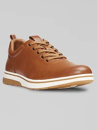Leland Leather Perforated Lace-Up Sneakers