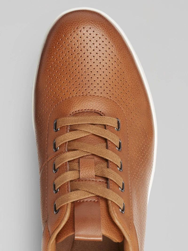 Leland Leather Perforated Lace-Up Sneakers