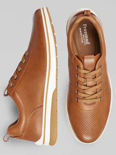 Leland Leather Perforated Lace-Up Sneakers