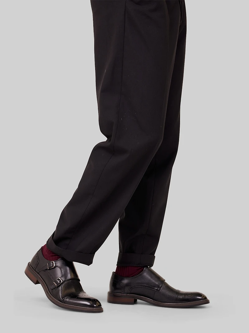 Morgan Leather Monk Strap Cap Toe Oxfords