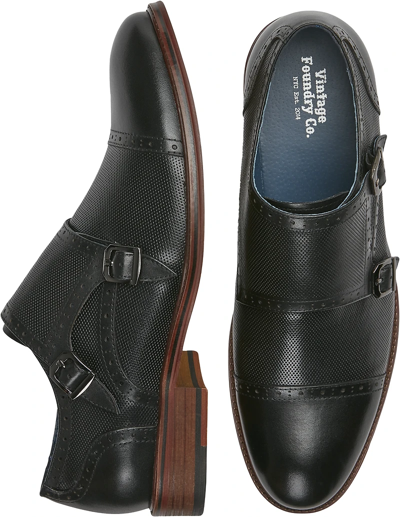 Morgan Leather Monk Strap Cap Toe Oxfords