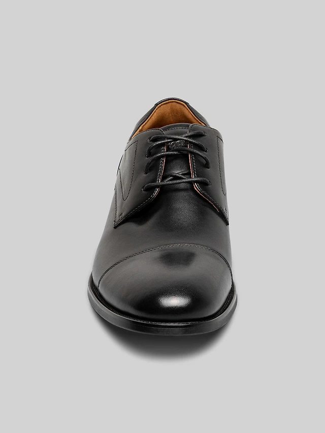 Moretti Gold Label Abe Mens Sz 12 D Black Leather Cap Toe Oxfords Moretti Abe Leather Cap Toe Oxfords at Hamilton Place in  main image 2
