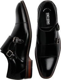 Bayne Leather Cap Toe Double Monk Strap Dress Shoes