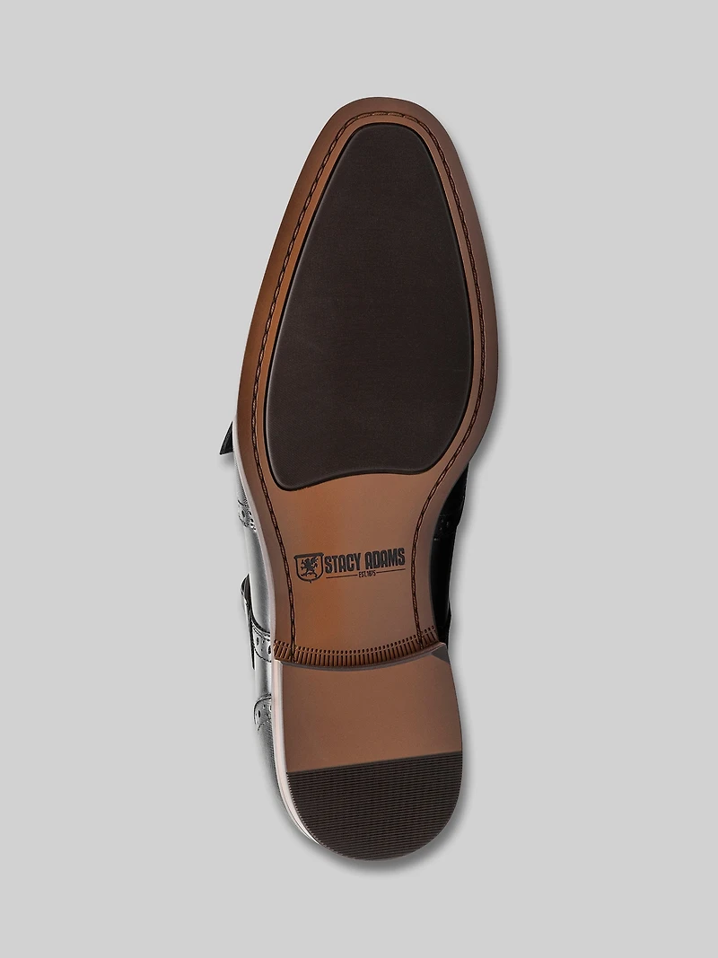 Karson Leather Wingtip Monk Strap Dress Shoes