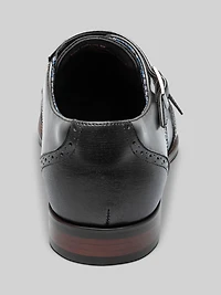 Karson Leather Wingtip Monk Strap Dress Shoes