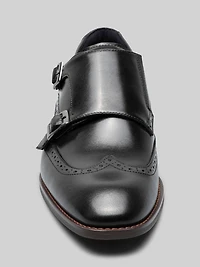 Karson Leather Wingtip Monk Strap Dress Shoes