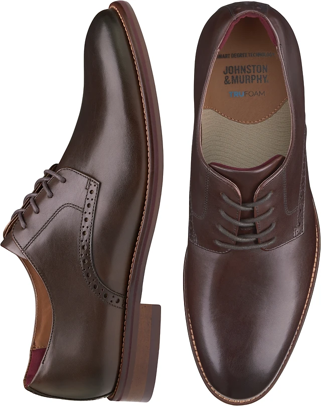 JOSEPH ABBOUD • Cosmo Plain Toe Oxfords Cognac Joseph Abboud Cosmo Leather Plain Toe Oxfords at CoolSprings  main image 4