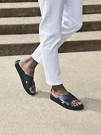 Montel Criss-Cross Strap Slide Sandals