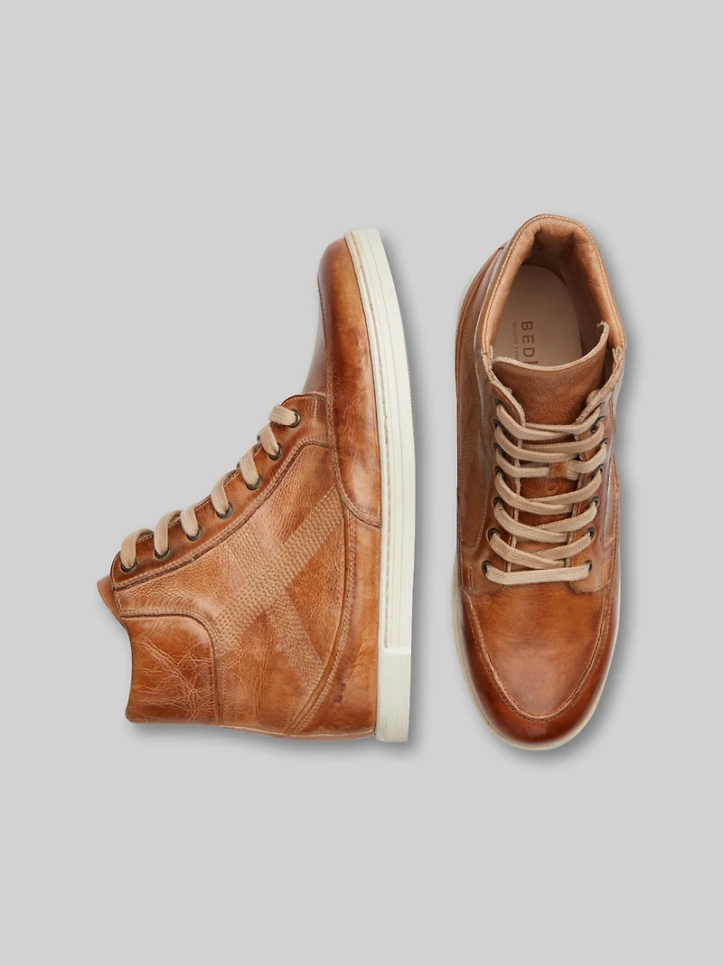 Lordmind Leather Moc Toe High-Top Sneakers