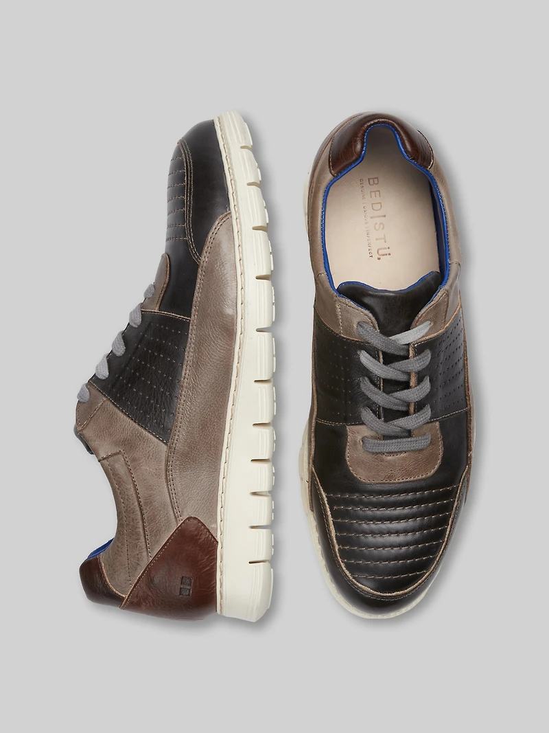 Fairman Leather Moc Toe Lace-up Sneakers