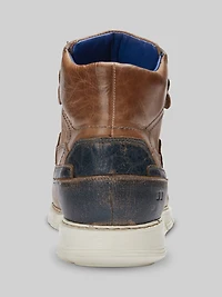 Galahad Leather Moc Toe High-Top Sneakers