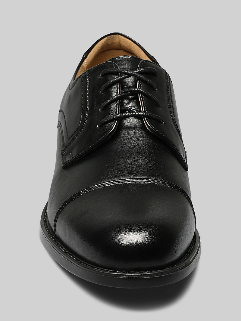 Finance Leather Cap Toe Lace-up Oxfords