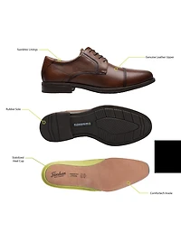 Finance Leather Cap Toe Lace-up Oxfords