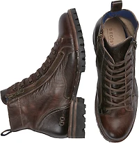 Old Bowen Trek Leather Side Zip Lace-up Boots
