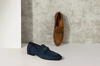 Ted Suede Moc Toe Bit Loafers
