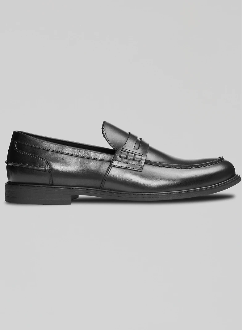 Leather Penny Strap Loafers