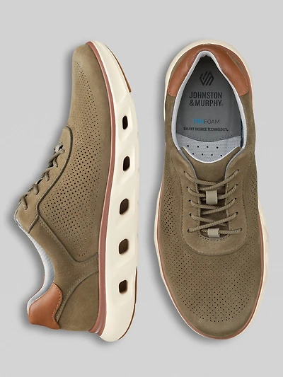Reactivate U-Throat Nubuck Leather Lace-Up Sneakers