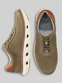 Reactivate U-Throat Nubuck Leather Lace-Up Sneakers