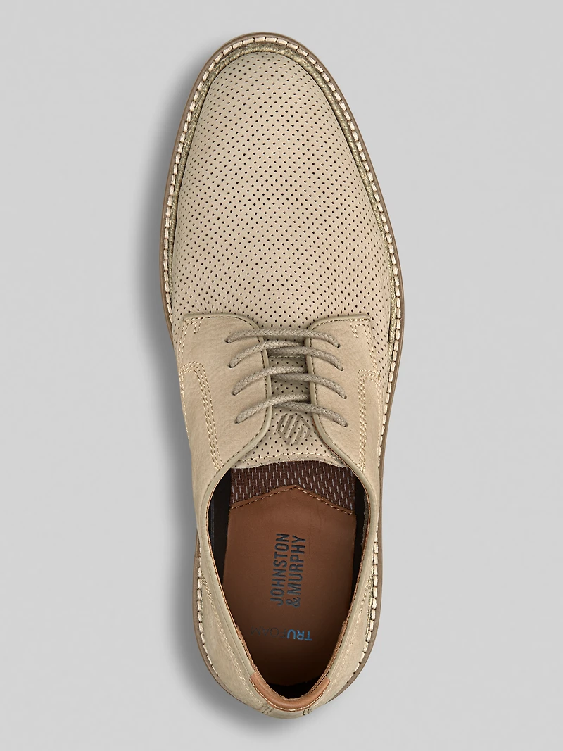 Upton Nubuck Leather Perforated Plain Toe Oxfords