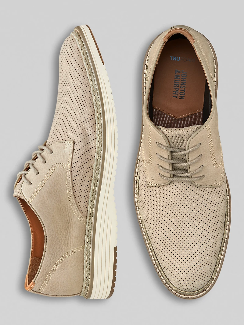 Upton Nubuck Leather Perforated Plain Toe Oxfords