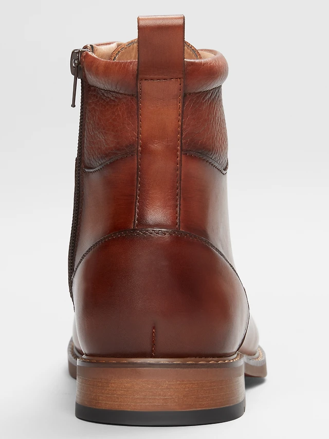 Mens Brown Leather Joseph Abboud Boots Lace Up Ankle Dress Casual Boots Size 13 s-l400.jpg main image 3