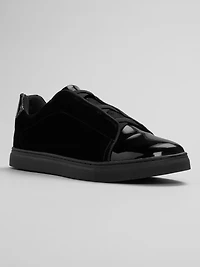 Silvano Velvet and Patent Leather Formal Sneakers