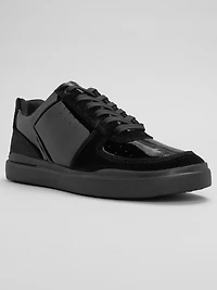 Edmound Velvet and Patent Leather Court Sneaker