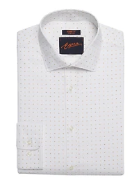 Skinny Fit Square Pattern Dress Shirt