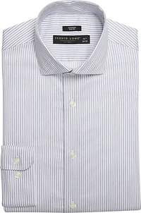 Slim Fit Stripe Spread Collar Dress Shirt