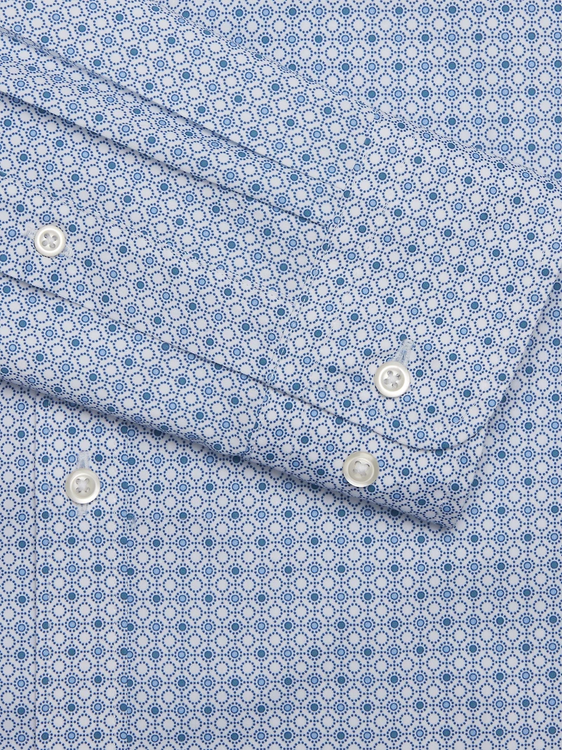 Skinny Fit Spread Collar Medallion Dress Shirt