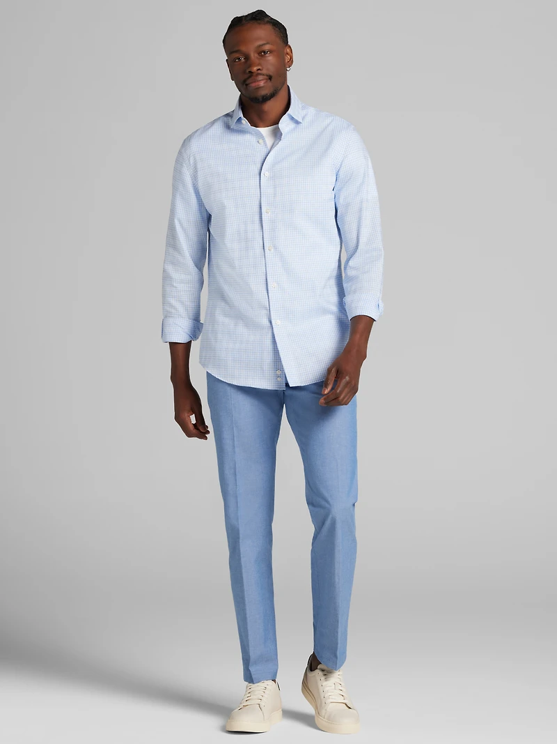 Modern Fit Plaid Dress Shirt