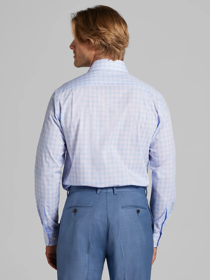 Slim Fit Tattersall Plaid Dress Shirt