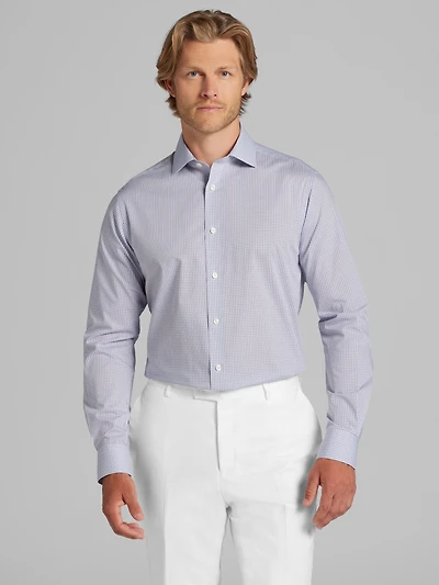 Slim Fit Mini Grid Dress Shirt