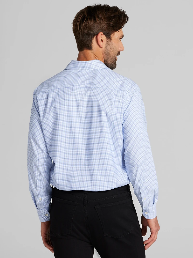 Modern Fit Performance Small Plaid Dress Shirt