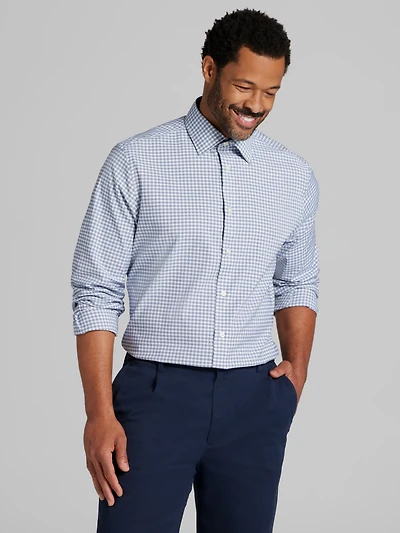 Modern Fit Performance Multi Plaid 4-Way Stretch Dress Shirt