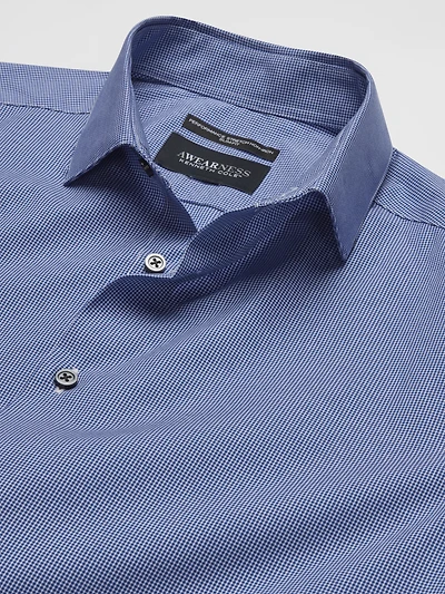 Slim Fit Stretch Micro Check Dress Shirt