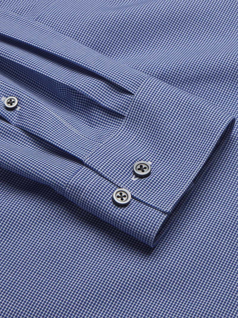 Slim Fit Stretch Micro Check Dress Shirt
