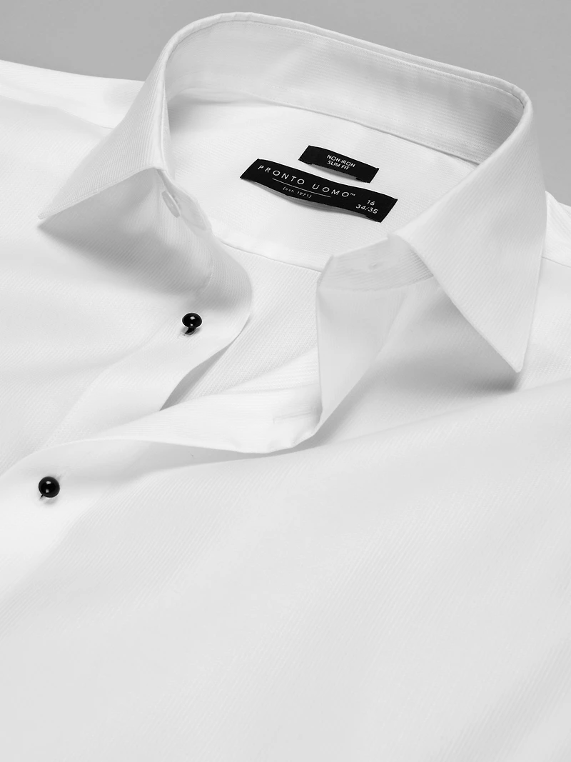 Slim Fit French Cuff Twill Formal Dress Shirt