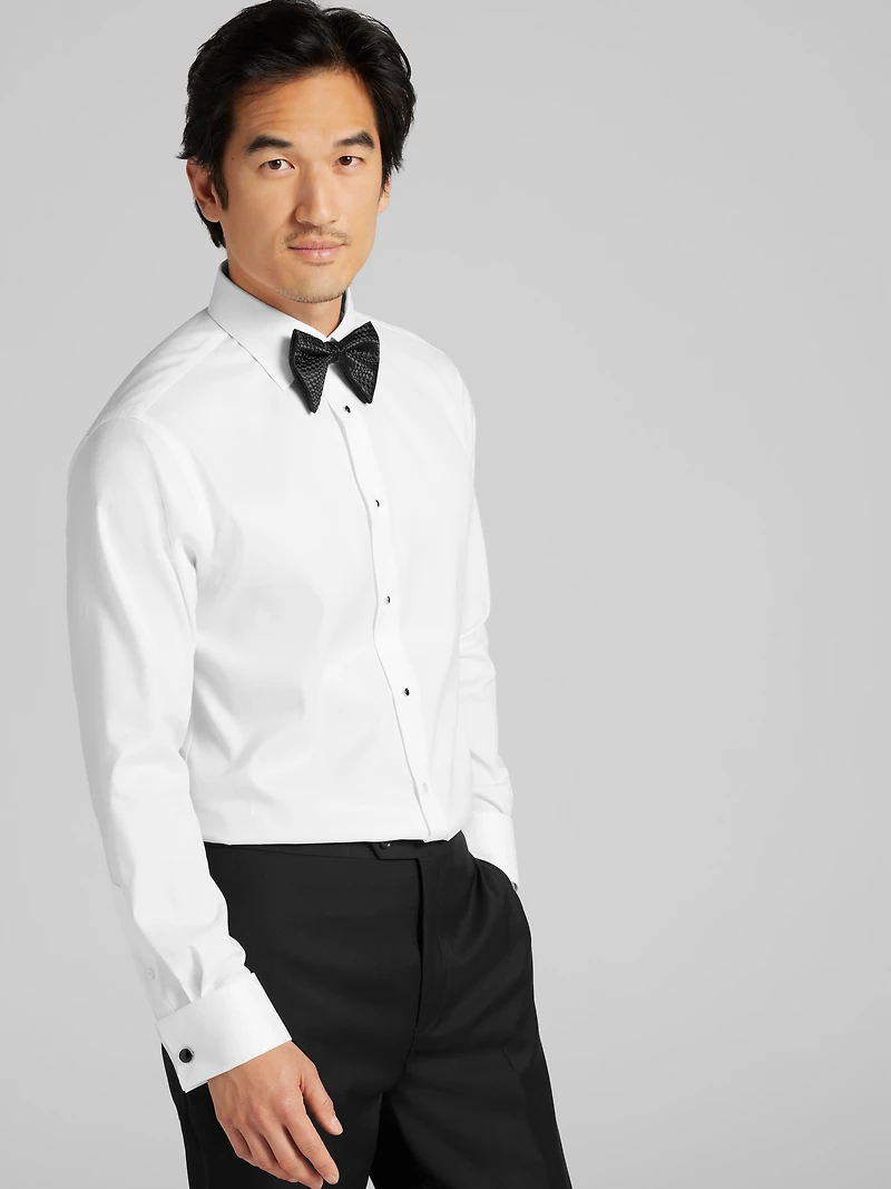 Slim Fit French Cuff Twill Formal Dress Shirt