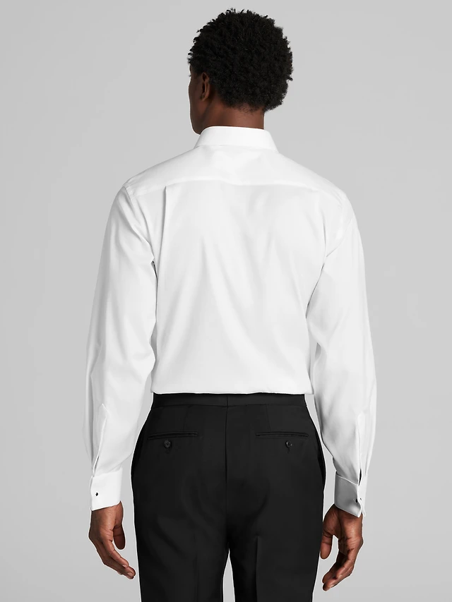 pronto uomo french cuff dress shirts Modern Fit Twill French Cuff Formal Dress Shirt | Black