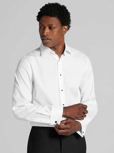 Classic Fit Twill French Cuff Formal Dress Shirt