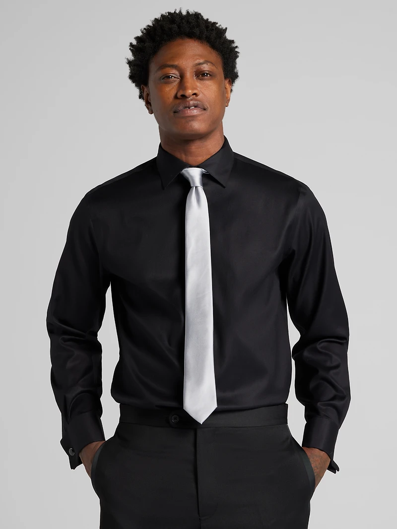 Modern Fit Twill French Cuff Formal Dress Shirt