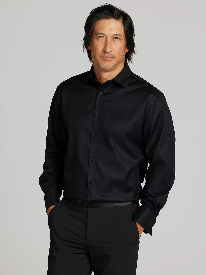 Classic Fit French Cuff Twill Formal Dress Shirt