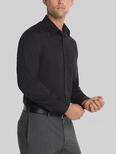 Slim Fit Herringbone Dress Shirt